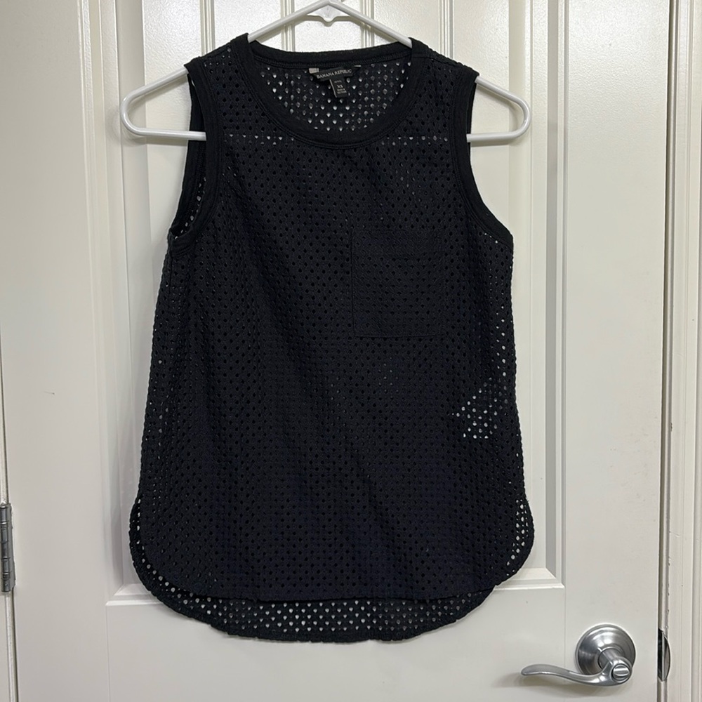 Banana Republic Black Mesh‎ Tank Top